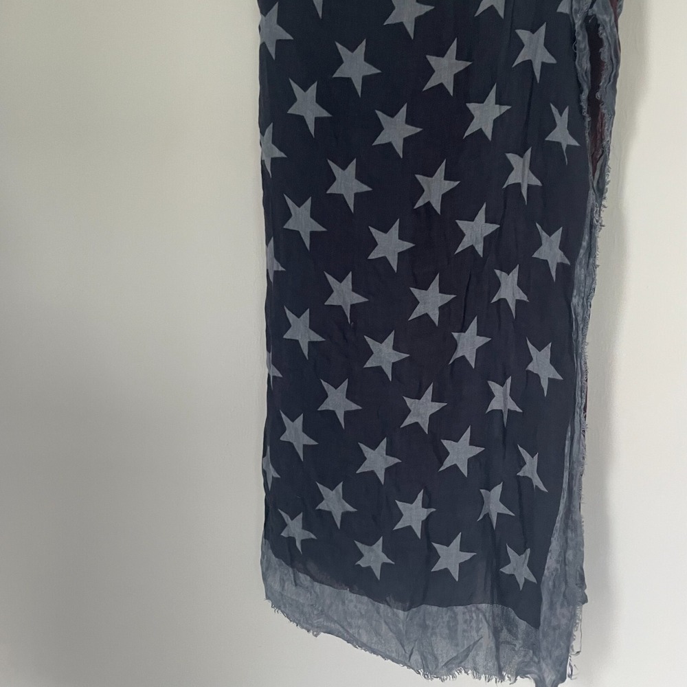American Flag‎ Scarf Distressed 4th of July Woman's Infinity Wrap Blue 29"Length - Picture 6 of 10